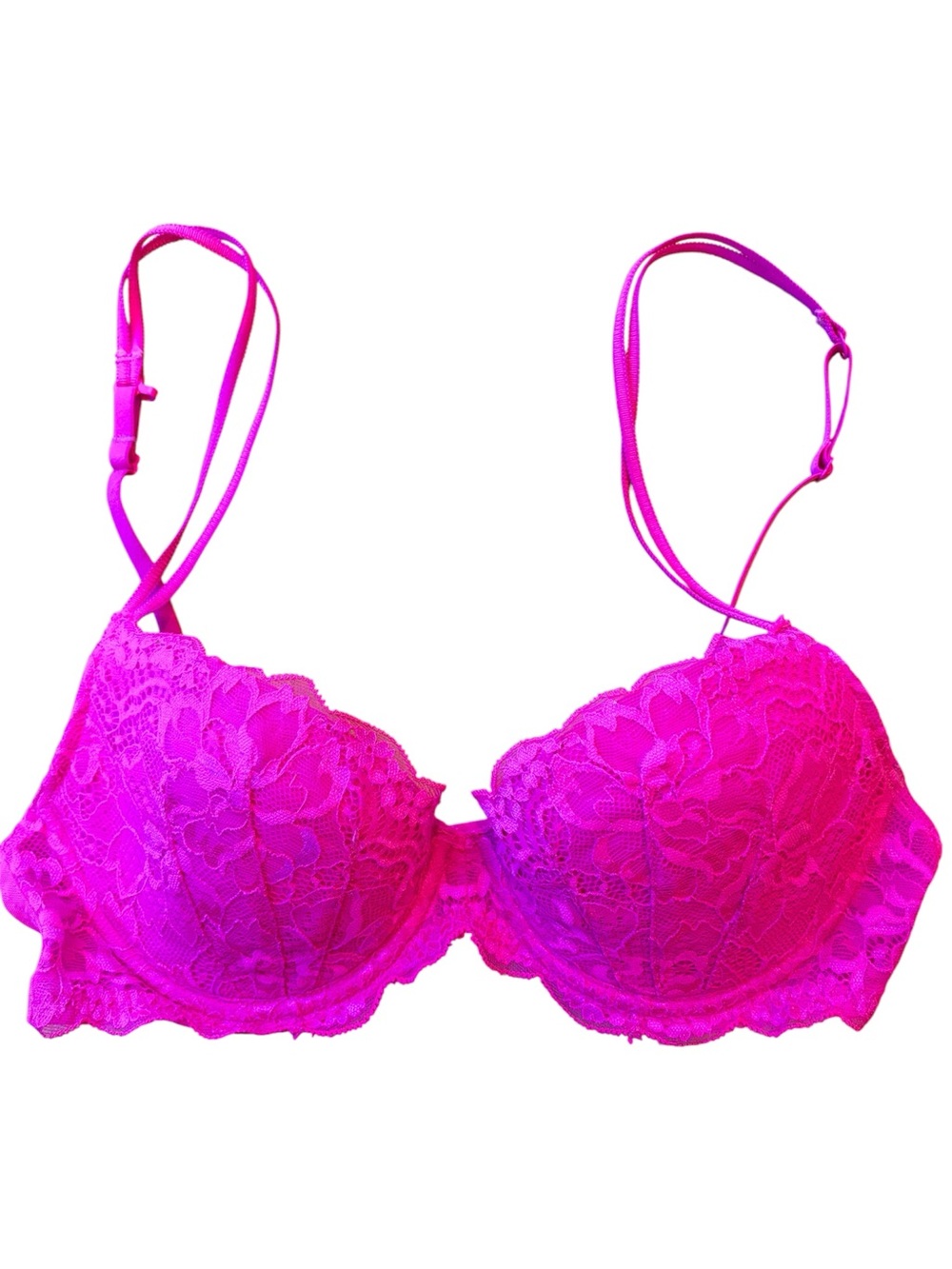 VS Pink Convertible Bra Hot Pink Lace 34C
